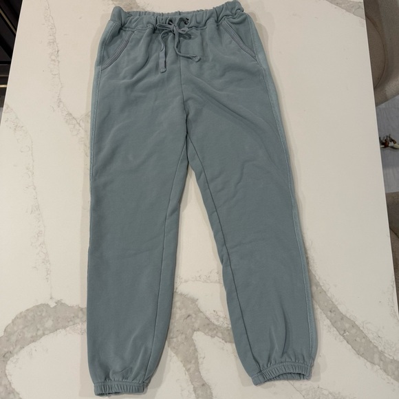 Hem & Thread Cozycore Jogger Athleisure Sweatpants Women’s Medium Blue/Green Gym - Picture 1 of 6